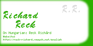 richard reck business card